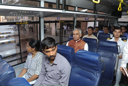 Gujarat Guv takes ST bus ride in Surat, engages with passengers​