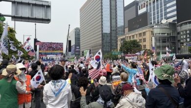 Progressive civic group holds protest rally outside US Embassy in South Korea