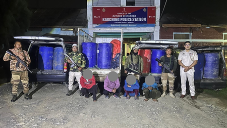 Manipur Police seize fuel meant for Myanmar smuggling, arrest 4; security forces intensify statewide crackdown