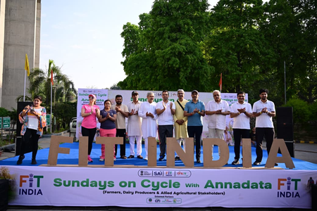Agricultural stakeholders spread message of fitness on 72nd edition of Fit India Sundays on Cycle