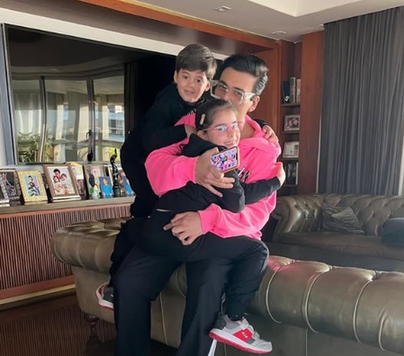 Karan Johar asks, ‘What can replace this joy?’ as he cuddles up with kids Roohi & Yash