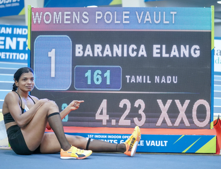 Baranica Elangovan betters national pole vault record in Bhubaneswar