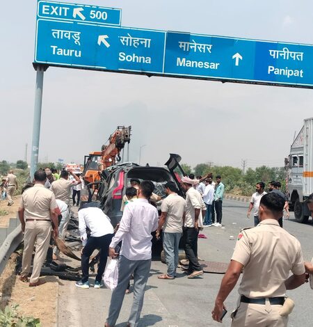 5 UP cops killed in accident on KMP Expressway in Haryana’s Nuh district