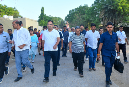 Raj CM Sharma tours Bambori village, reviews implementation of welfare schemes