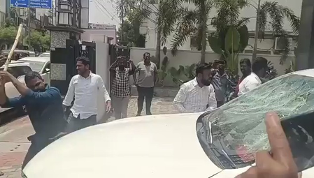 Telangana: BJP men attack BRS MLA’s office, damage car in Karimnagar