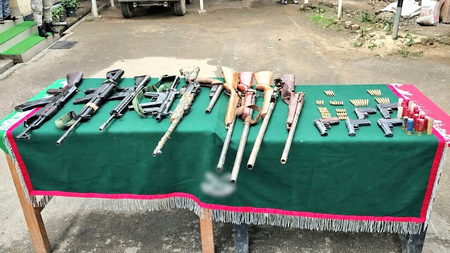 Seven militants surrender in Nagaland; Arms cache recovered in Manipur
