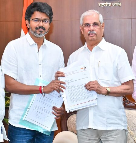 Vijay stakes claim to form govt in Tamil Nadu after securing majority support