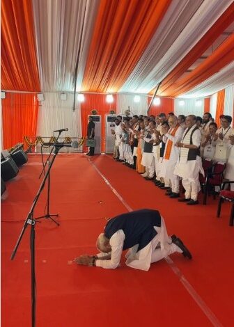 PM Modi bows before people of Bengal while attending Suvendu Adhikari’s oath ceremony