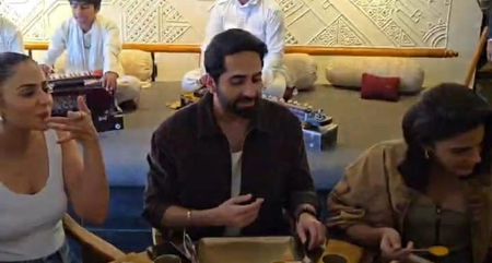 ‘Pati Patni Aur Woh Do’ trio Ayushmann, Rakul & Wamiqa savour a wholesome Gujarati thali