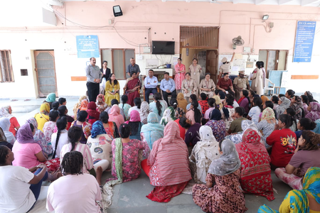 NCW chief Vijaya Rahatkar interacts with women inmates of Tihar Jail