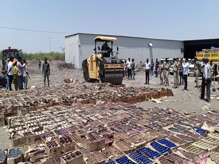 Ahmedabad Police destroy liquor worth Rs 4.19 crore seized in prohibition cases