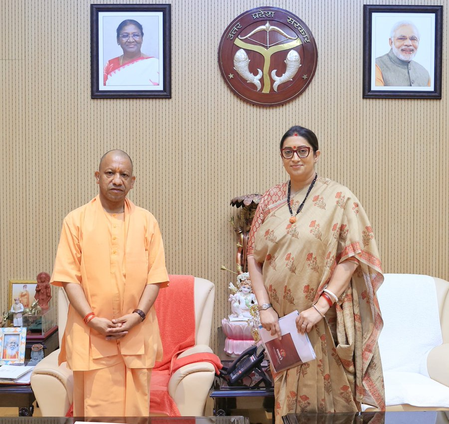 Smriti Irani discusses women empowerment, Amethi projects with CM Yogi Adityanath