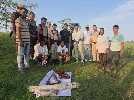 Assam: Three suspected rhino poachers held; arms and ammunition seized