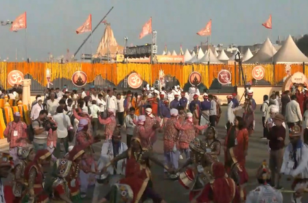 Large crowds gather to welcome PM Modi at Somnath Amrut Mahotsav