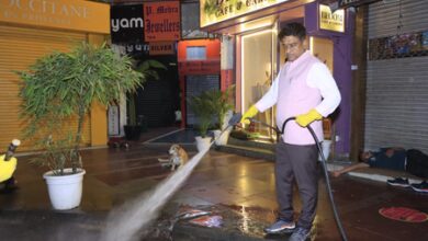 Delhi: NDMC V-C reviews steps to curb waterlogging, joins night sweeping at Khan Market​