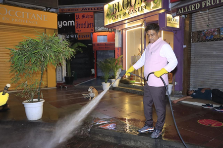 Delhi: NDMC V-C reviews steps to curb waterlogging, joins night sweeping at Khan Market​