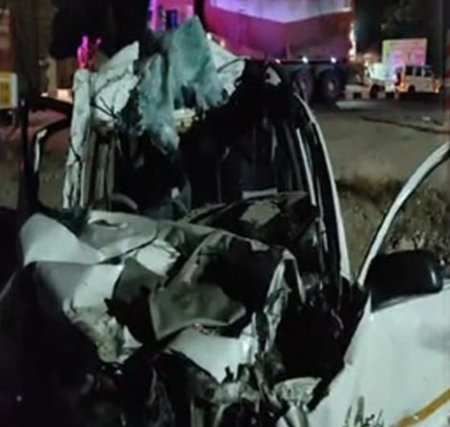 Six killed after speeding car rams into lorry near police checkpoint in TN’s Tiruppur Six killed after speeding car rams into lorry near police checkpoint in TN’s Tiruppur