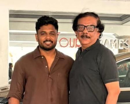 Priyadarshan poses with Sanju Samson for a picture: I feel proud