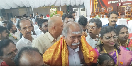 Rangaswamy sworn in as Puducherry CM for 5th time; NDA govt takes charge (Ld) Rangaswamy sworn in as Puducherry CM for 5th time; NDA govt takes charge (Ld)