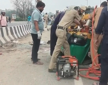 Three, including minor, killed after speeding vehicle rams into auto on NH-44 in Delhi