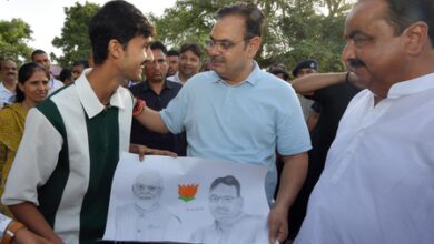 Rajasthan CM’s morning stroll in village, distributes chocolates to kids on way to school