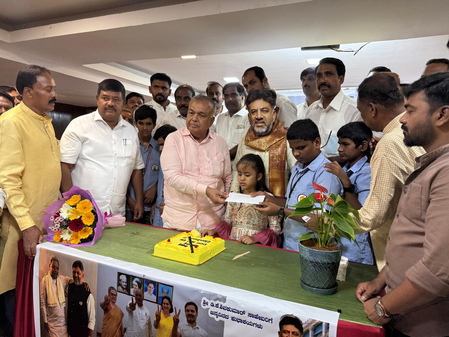 Special prayers held for Karnataka Dy CM Shivakumar’s elevation as CM on his birthday