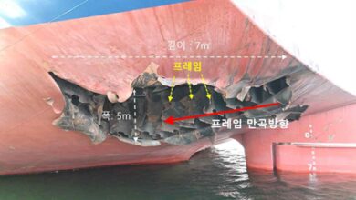 Debris from airborne objects that hit South Korean ship in Hormuz arrives in country