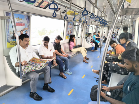 K’taka BJP chief Vijayendra takes Metro, backs PM Modi; targets Congress on fuel prices