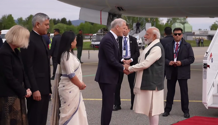 PM Modi arrives in Oslo, Norway PM Jonas Gahr Store welcomes him at airport