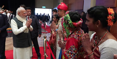 PM Modi receives warm welcome from Indian community in Norway PM Modi receives warm welcome from Indian community in Norway
