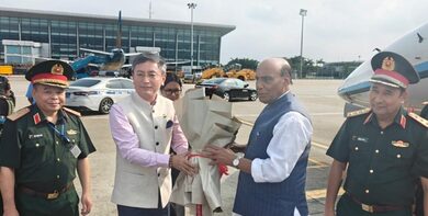 Defence Minister Rajnath Singh arrives in Hanoi on two-day Vietnam visit