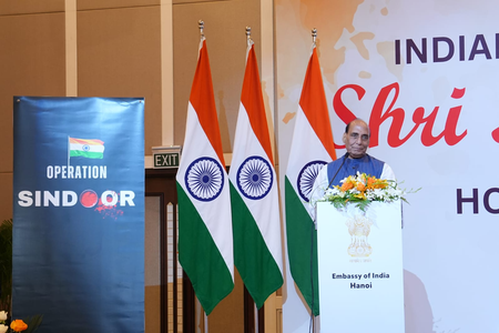 Operation Sindoor reflects India’s growing strength: Rajnath Singh in Hanoi Operation Sindoor reflects India’s growing strength: Rajnath Singh in Hanoi