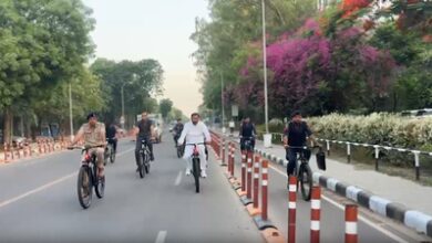 Haryana CM Saini cycles to Sukhna Lake to push save fuel message Haryana CM Saini cycles to Sukhna Lake to push save fuel message
