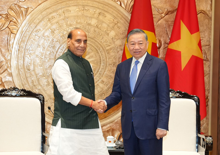 Rajnath Singh meets Vietnamese Prez To Lam, reaffirms commitment to deepen defence ties Rajnath Singh meets Vietnamese Prez To Lam, reaffirms commitment to deepen defence ties