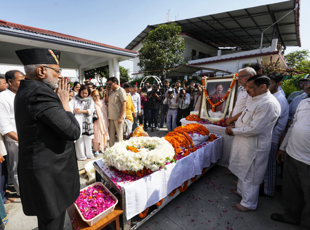 VP Radhakrishnan, CM Dhami pay final respects to BC Khanduri in Dehradun VP Radhakrishnan, CM Dhami pay final respects to BC Khanduri in Dehradun