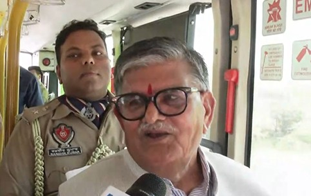 Punjab Governor Gulab Chand Kataria travels by bus to attend public event