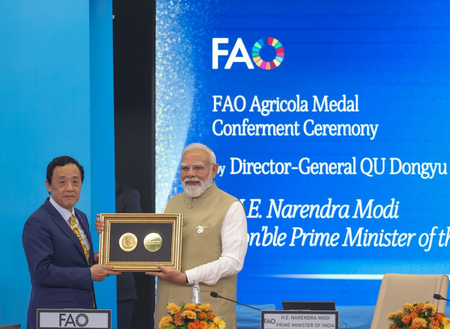 PM Modi dedicates ‘FAO 2026 Agricola Medal’ to food providers of India