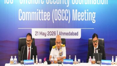 Coast Guard D-G Paramesh Sivamani reviews security of offshore installations Coast Guard D-G Paramesh Sivamani reviews security of offshore installations