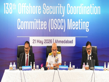 Coast Guard D-G Paramesh Sivamani reviews security of offshore installations