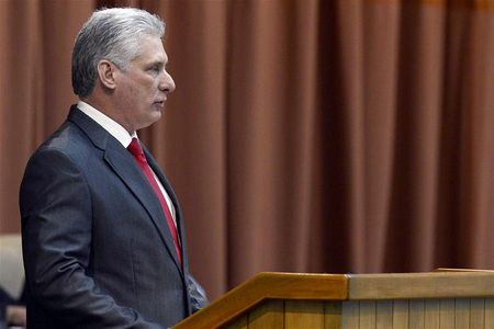 Cuban president says US using ’empty rhetoric’ to justify military aggression