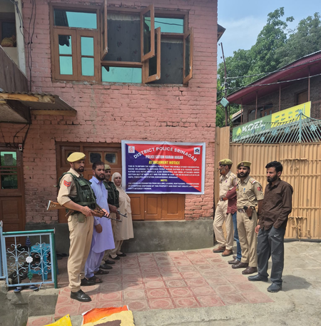 J&K: Police in Srinagar attach drug peddlers’ property valued at Rs 5 crore
