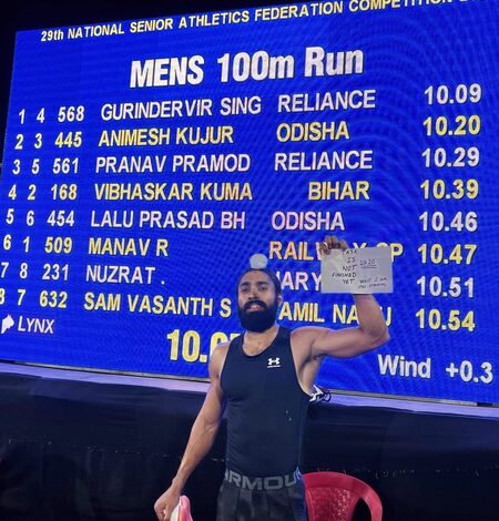 Fair winds, fast feet: Sports Min Mandaviya, Indian Navy laud fastest Indian man Gurindervir Fair winds, fast feet: Sports Min Mandaviya, Indian Navy laud fastest Indian man Gurindervir