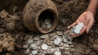 Sensation in Damoh as British-era silver coins unearthed during house excavation Sensation in Damoh as British-era silver coins unearthed during house excavation