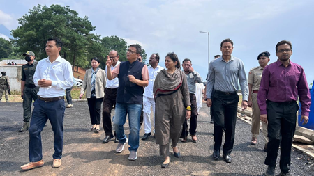Raksha Khadse reviews progress of National Sports University Campus, interacts with athletes in Imphal