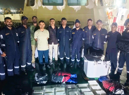 Indian Coast Guard, Guj ATS siege 115 kg cocaine in joint maritime anti-smuggling operation Indian Coast Guard, Guj ATS siege 115 kg cocaine in joint maritime anti-smuggling operation
