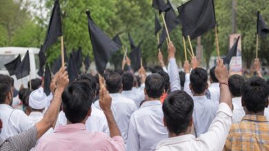 Nine RLP workers detained after black flags shown to Rajasthan BJP chief Nine RLP workers detained after black flags shown to Rajasthan BJP chief