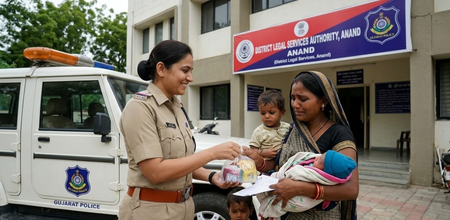 Gujarat Police escorts undertrial mother, newborn home in MP after no family member arrives following bail Gujarat Police escorts undertrial mother, newborn home in MP after no family member arrives following bail