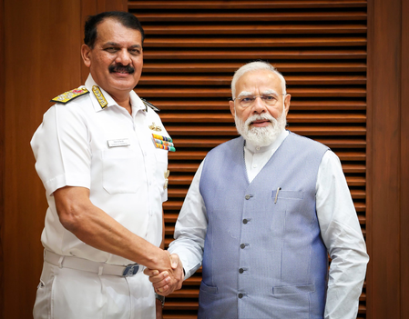 Navy Chief Admiral Tripathi briefs PM Modi on maritime security, operational preparedness