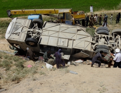 18 killed, 35 injured as truck carrying Afghan migrants overturns