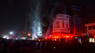People in Karachi protest over delayed justice for Gul Plaza fire victims